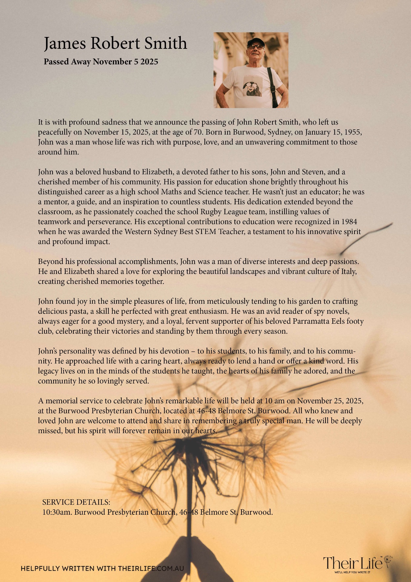 Their Life - Create Beautiful Obituary Tributes & Eulogy Speeches